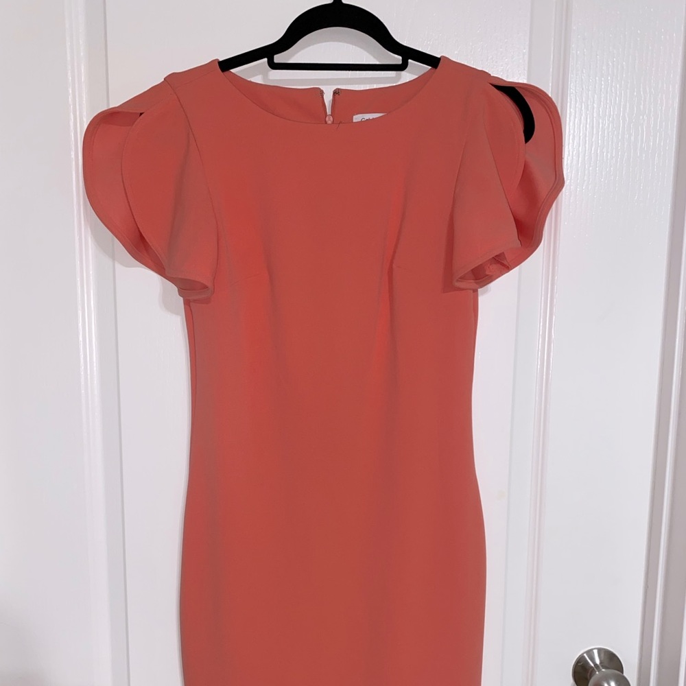 Size 2 Calvin Klein dress with cute slit sleeves.